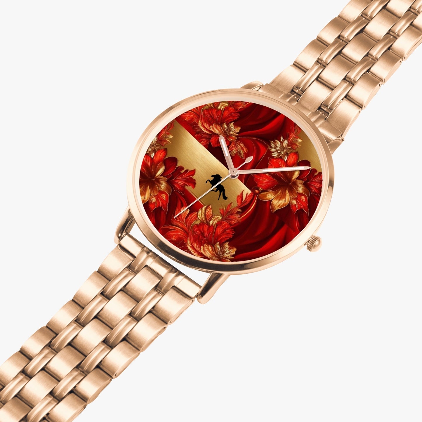 Elegante Uhr in rot Gold