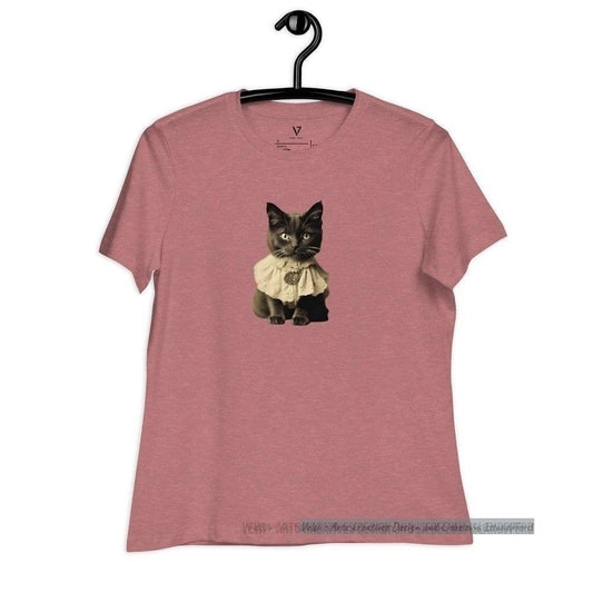 Damen-T-Shirt mit Vintage Katzenprint