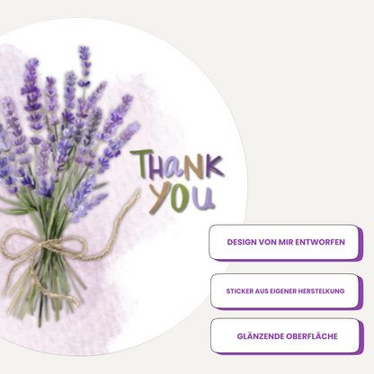 Sticker-Set "Thank you" - Lavendeledition