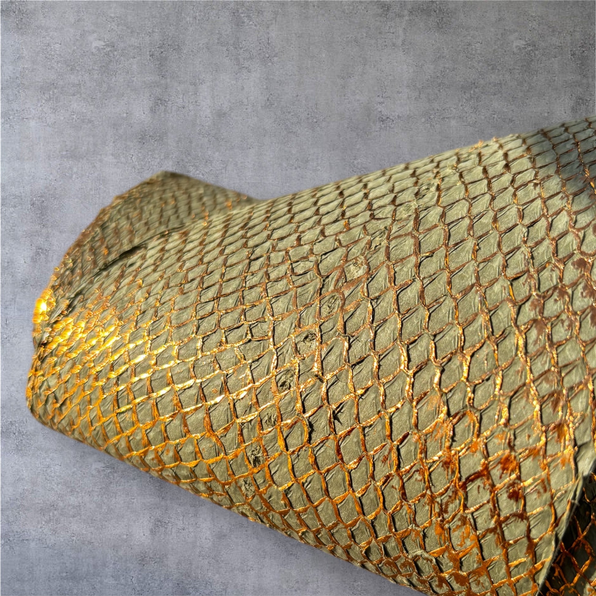 Silberohrstecker mit isländischem Fischleder – in deiner Wunschfarbe - 12 mm / Grün-Bronze - Ohrstecker