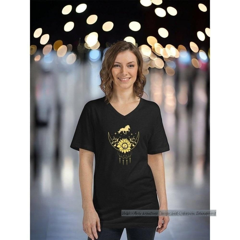 Kurzärmeliges T-Shirt mit Celestial Motiv & Tölter