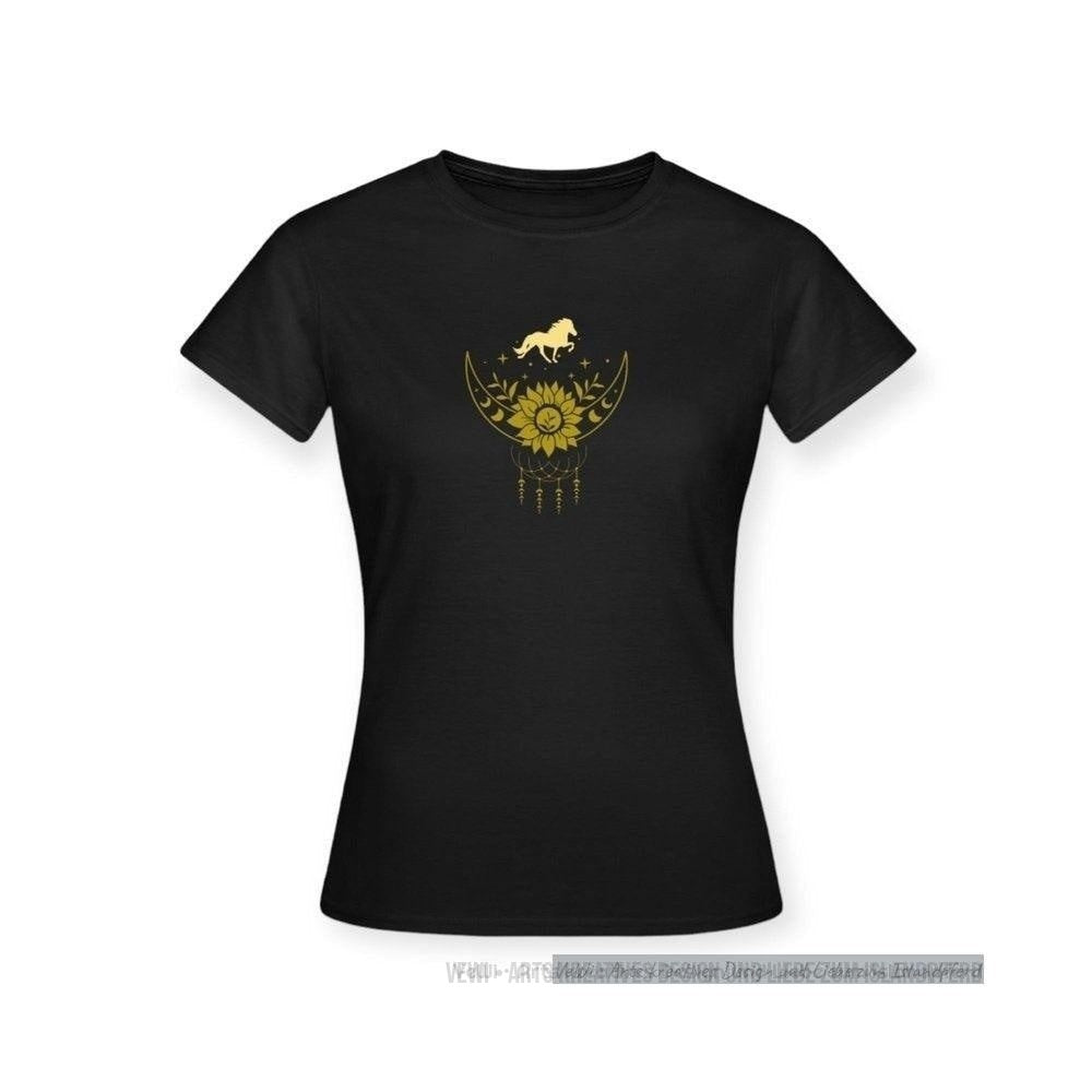 Kurzärmeliges T-Shirt mit Celestial Motiv & Tölter