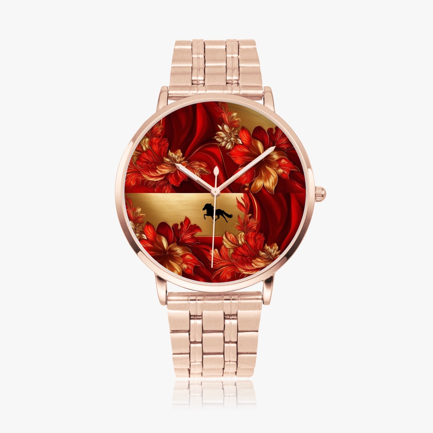 Elegante Uhr in rot Gold