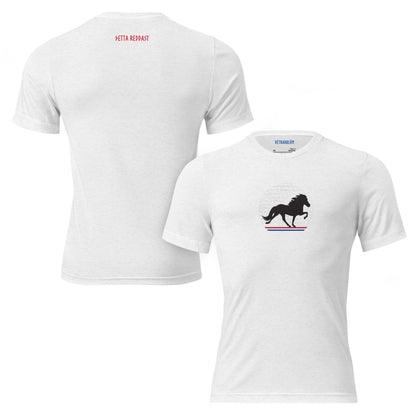 Weißes T-Shirt mit Tölter-Print "Petta reddast"